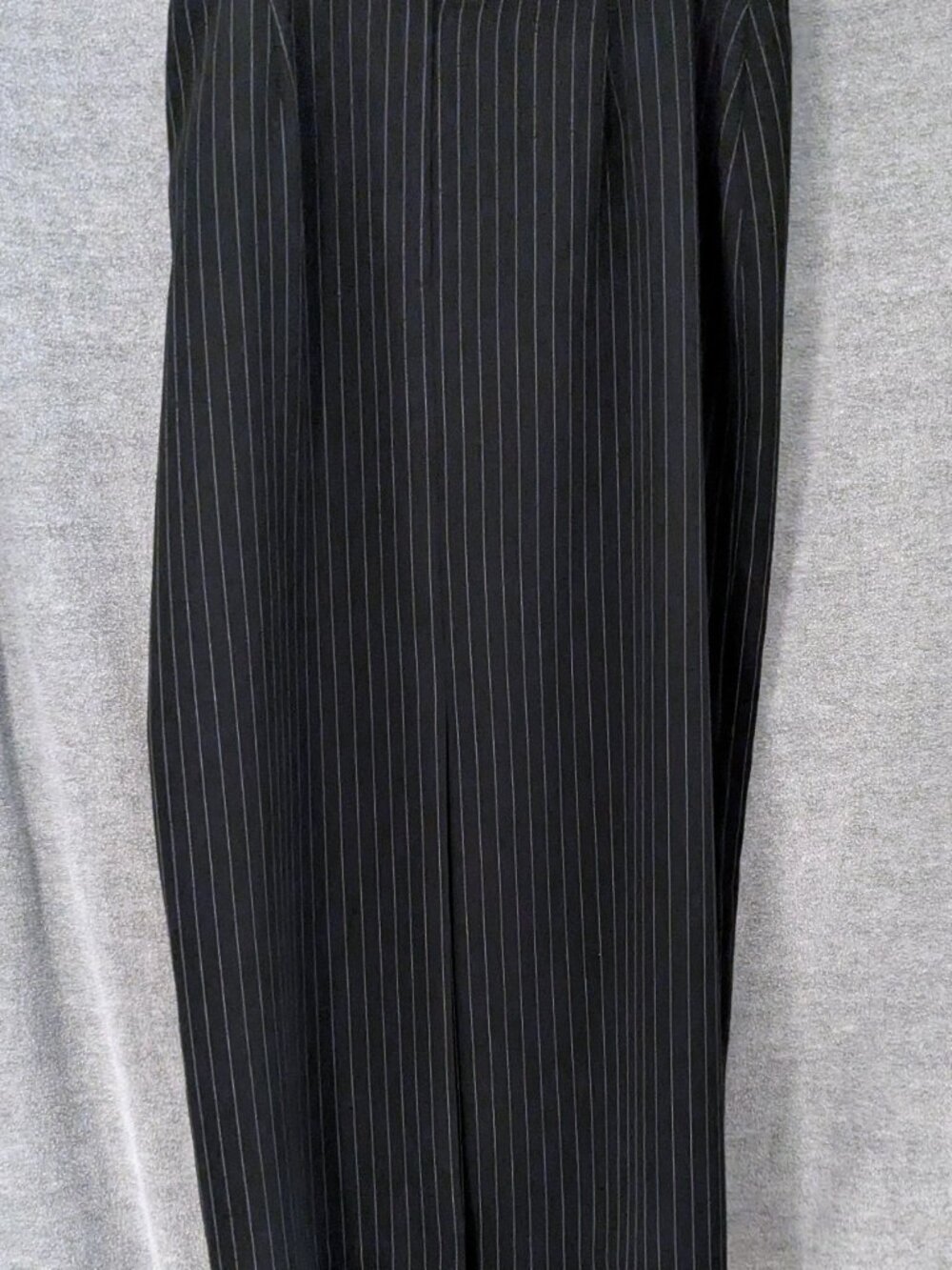 Vintage Le Suit Full Length 14W Pin Striped Black Skirt - Picture 2 of 5